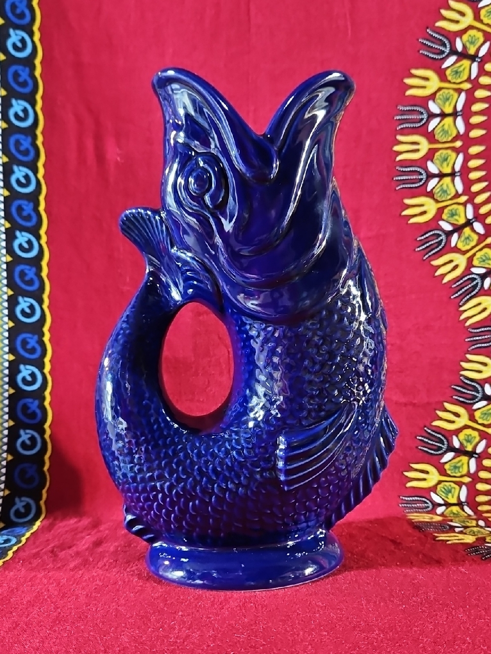 Handcrafted Cobalt Blue Original Gluggle Jug by Wade from Stoke on Trent England